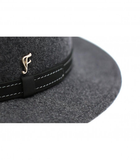 fedora grijs flecked wol